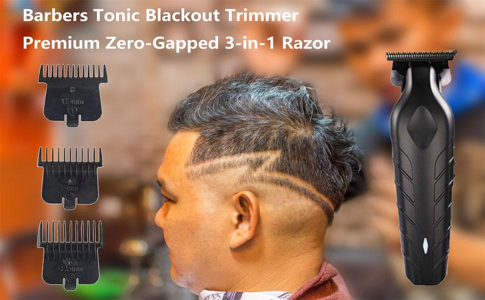 Blackout Trimmer Plus Zero Gap, Barbers Tonic Blackout Trimmer Premium Zero-Gapped 3-in-1 Razor, Cordless Rechargeable Zero-Gapped Safety Razor Hair Clipper for Men, Create Sharp Lines with Ease