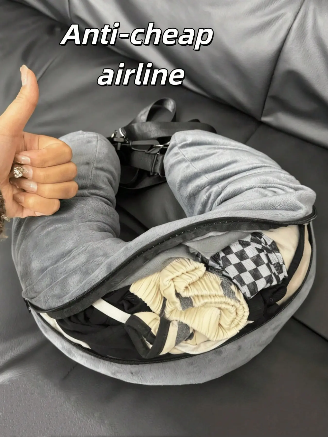 Unfilled Soft Plush U-Shaped Neck Pillow, Multicolor Portable Travel Pillow, Foldable Storage, Travel Essential for Car Airplane