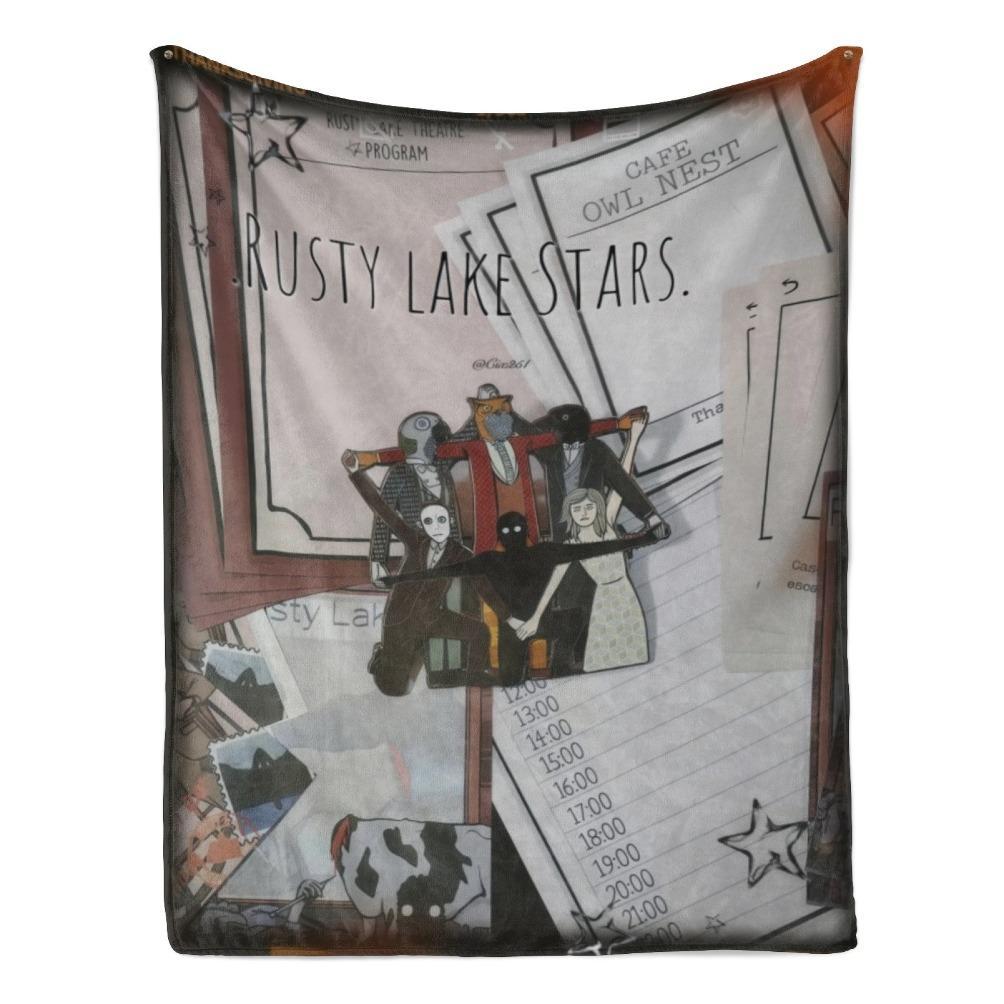 Rusty Lake Theme Flannel Blanket Surreal Mystery Game Throw Soft Cozy Plush Blanket for Couch Sofa Bed Indie Puzzle Art Aesthetic Home Decor Lightweight Travel Blanket Gamer Fan Collection Gift All Season Comfort Decorative Bed Cover