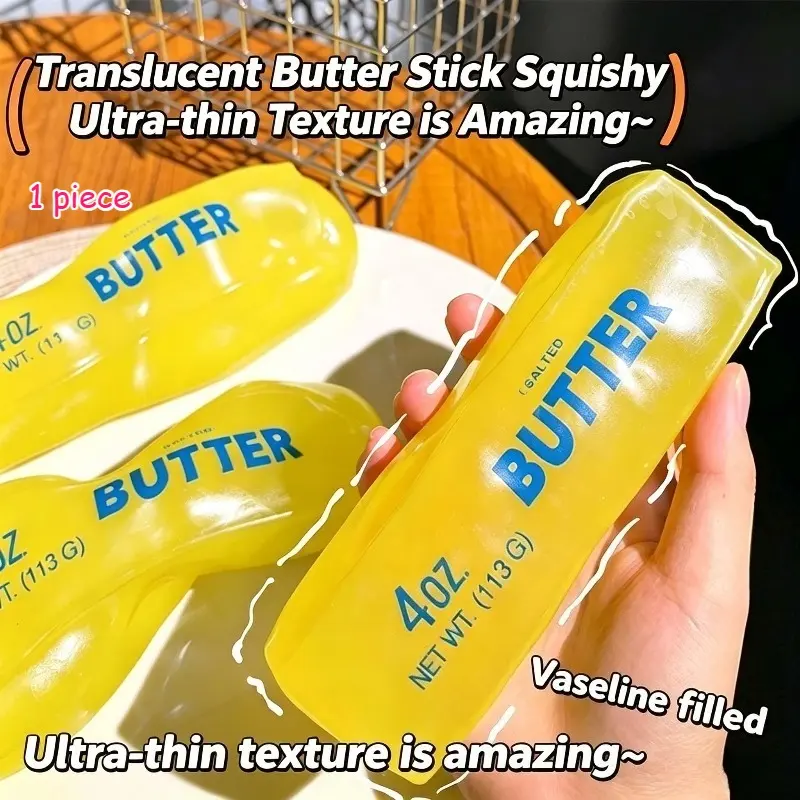 Moldable Butter Bar Squishy, Vaseline Filled Moldable Squeeze Fidget Toy, Stress Relief Vent Decompression Squishy Toy, Sensory Squishies