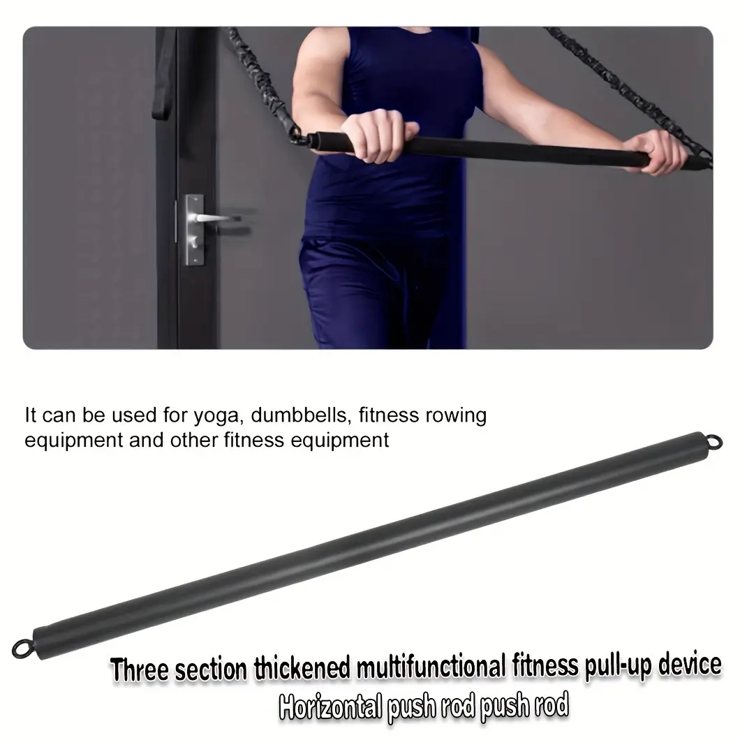 1pc Multi Functional Fitness Pull-up Device, Three Section Thickened, Beautiful Back Fitness Stick, Lying Push Rod, Push Rod, Yoga Prat Stick