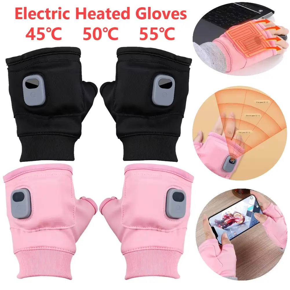 Heated Gloves, USB-Rechargeable Electric Warm Gloves for Skiing, Cold-Weather Driving & Hiking – Festive Gift Option for Home & Outdoor Use