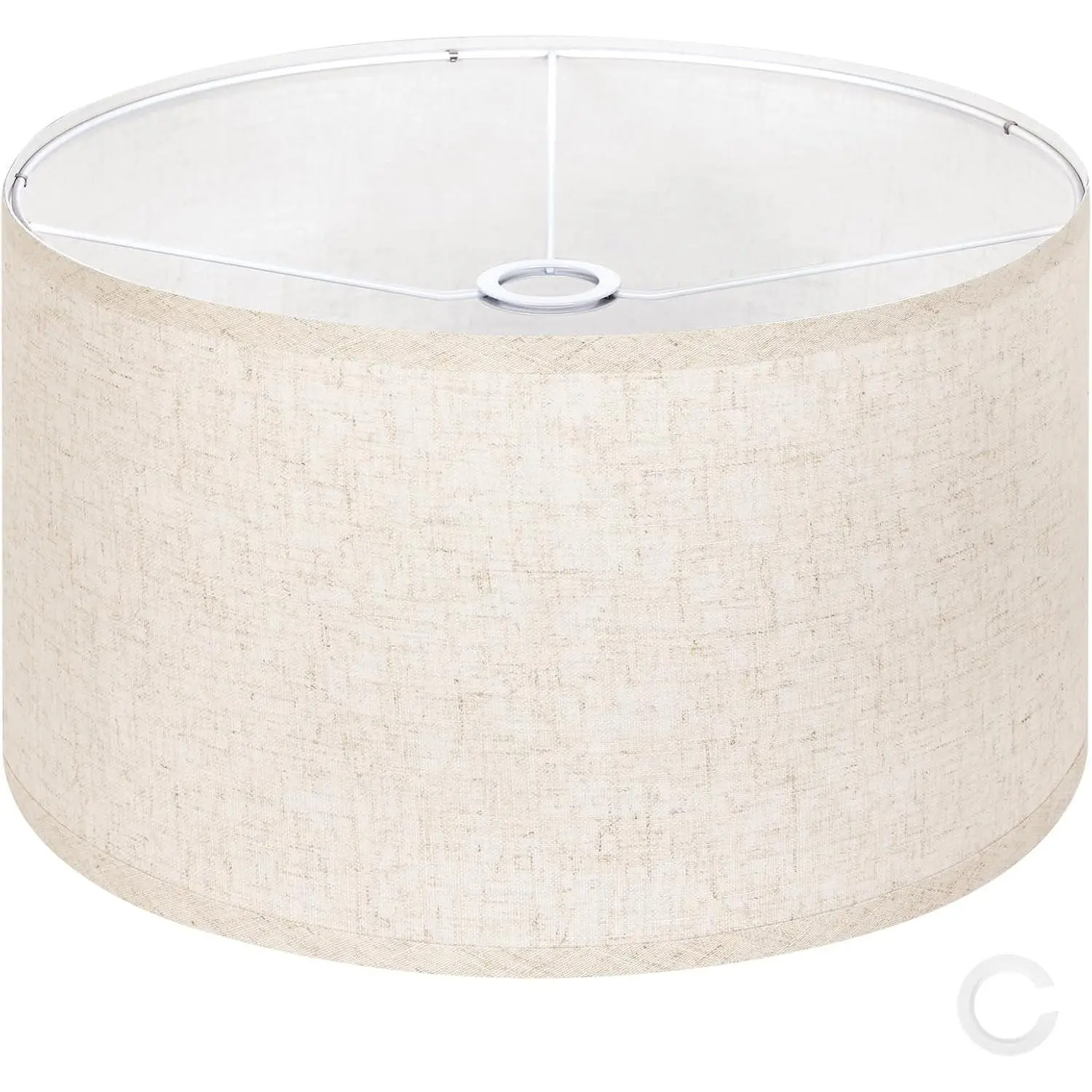 Beige Large Drum Lamp Shades for Floor Lamps, 16" Top x16" Bottom x 9" High, Easy to Assemble, Replacement Linen Lampshades for Table Lamps & Bedside Lamps (1.65" Spider)