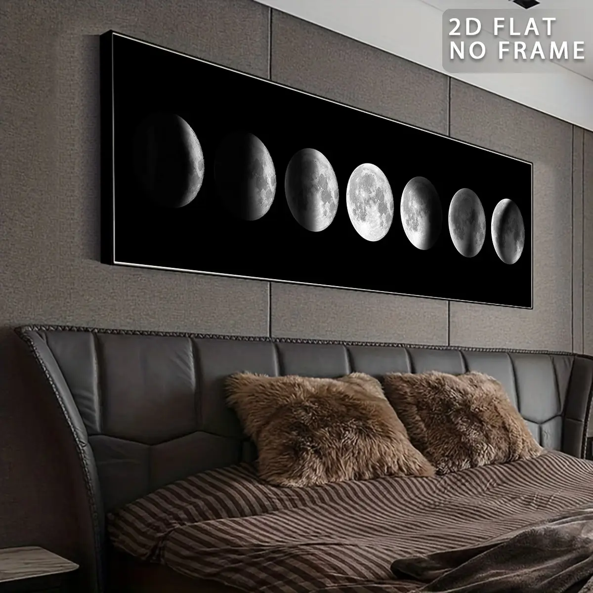 Moon Phase Pattern Unframed Painting, 1 Count Modern Artistic Canvas Wall Art Artwork, Wall Art Decoration, Wall Decor for Home Living Room Bedroom Office, Room Decor, Home Decor, Ornaments