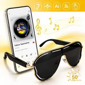 Smart Glasses, AI Real-Time Translation Sunglasses, Bluetooth Open-Ear Audio, UV Protection, Touch Control & Remote Camera, Hands-Free Calls & Voice Assistant, Stylish Accessory for Travel & Outdoor, Multifunctional Audio Sunglasses
