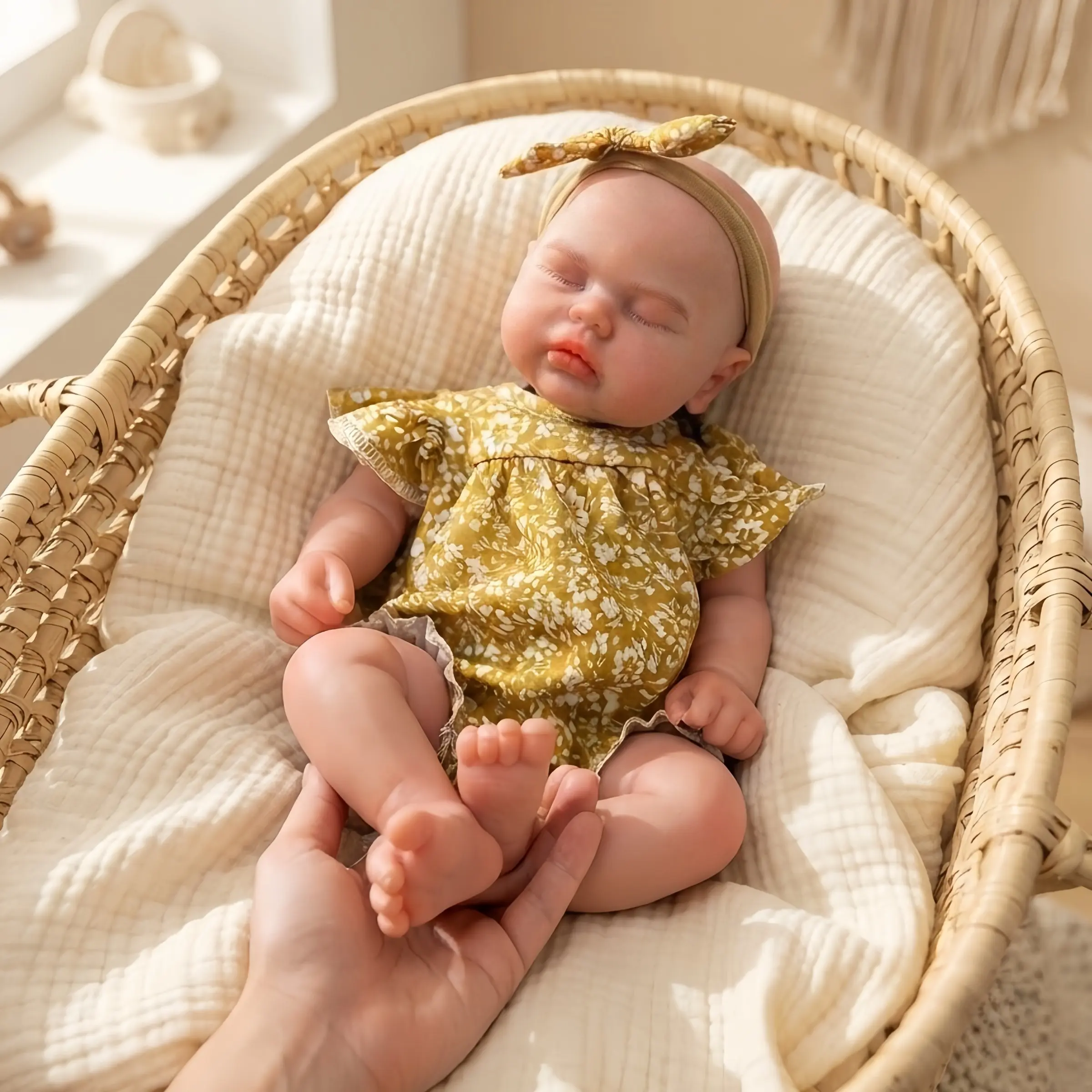 13-Inch Full-Body Silicone Doll, Hand-Painted, Open Mouth, Bathable, Perfect Gift, Collectible Toy, Ideal for Gifts and Collections