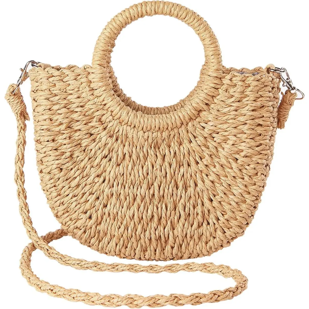 Straw Beach Bag for Women, Crochet Crossbody Bags Small Boho Purse,Top Handle Cute Woven Handbag Wicker Clutch 2026