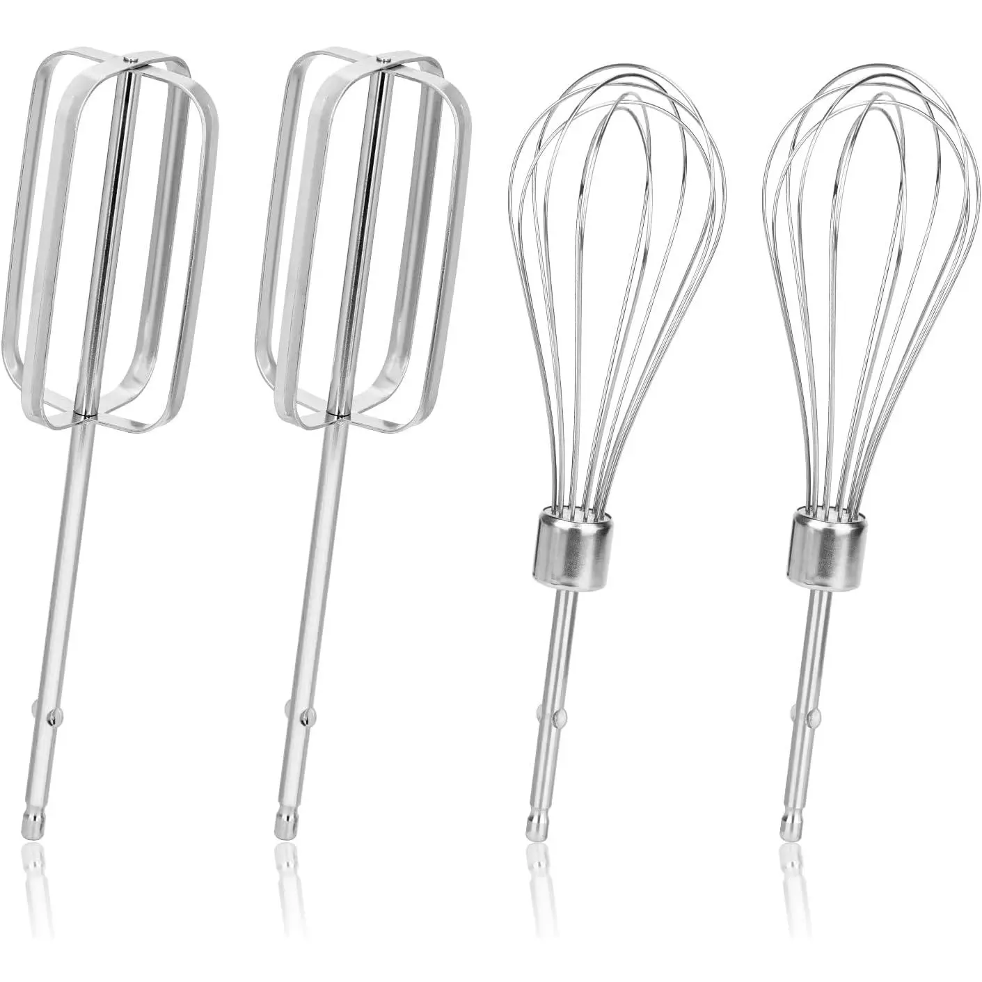 4pcs Hand Mixer Beaters Attachments Set, 2 Styles Stainless Steel Handheld Mixer Replacement Beaters Electric Mixer Parts Accessories for Hamilton Beach Hand Mixer 62682RZ 62692 62695V 64699