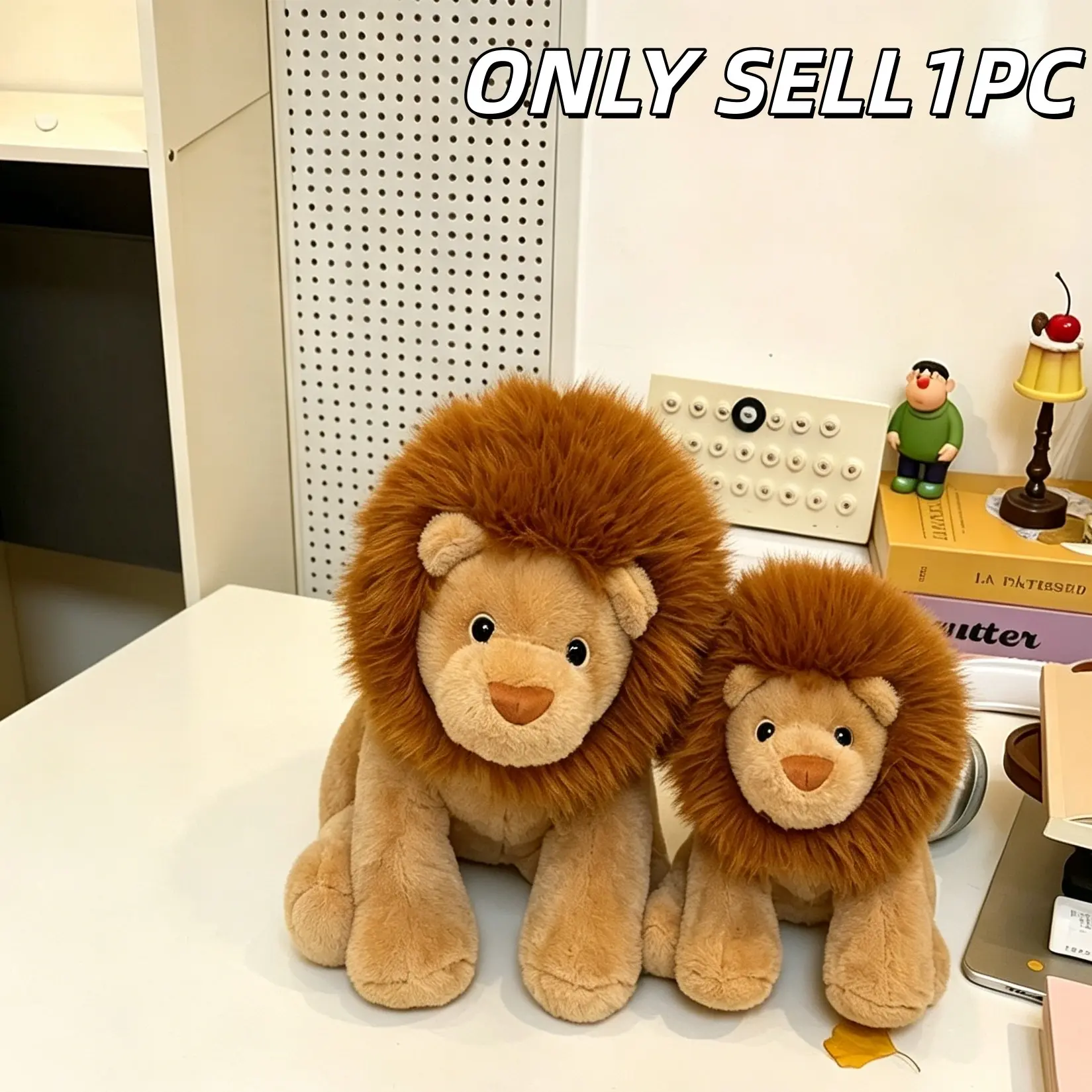 1pc Cute Fluffy Lion Plush Doll, Kawaii Lion Pillow, Aesthetic Home Decor, Comfort Sleep Buddy, Perfect Birthday Gift for Girls, Teens and Friends