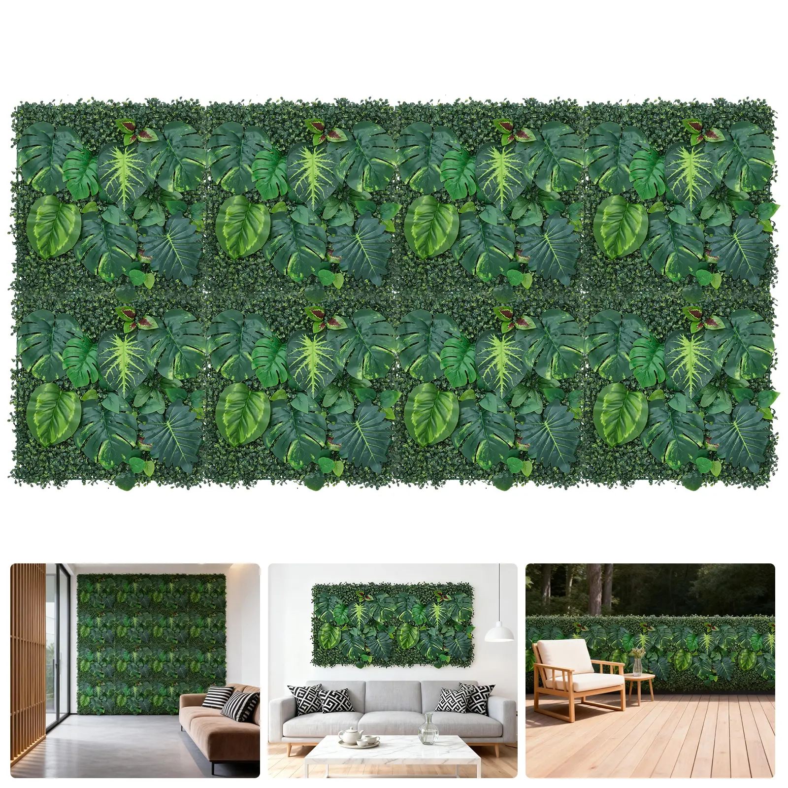 8 PCS Artificial Greenery Wall Panels– Privacy Screen Greenery Backdrop Panels, Easy-to-Install Modular Cover