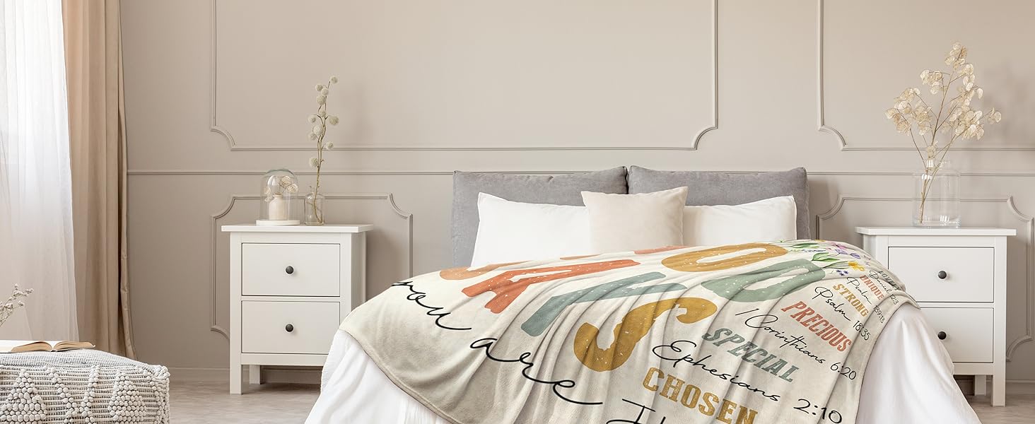 Christian Gifts for Women Birthday - Inspirational Floral Throw, Religious Birthday Gift for Women, Christian Blanket for Mom Sister Friend Girl, Baptism Confirmation Spiritual Gift for Her