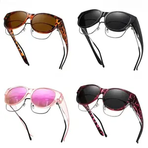 4-Pack Polarized Fit Over Sunglasses for Prescription Glasses, UV400 Anti-Glare Wraparound Large Frame OTG Sunglasses for Men & Women, Driving, Fishing, Cycling, Hiking, Outdoor Travel Eyewear