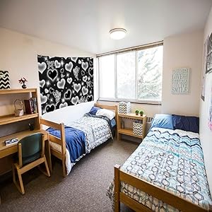 Cute Black and White Heart Tapestry Fantasy White Butterfly Aesthetic Tapestry Hippie 2000s Y2K Teen Girls Tapestries Wall Hanging for Women Nursery Bedroom Living Room Bedroom College Dorm