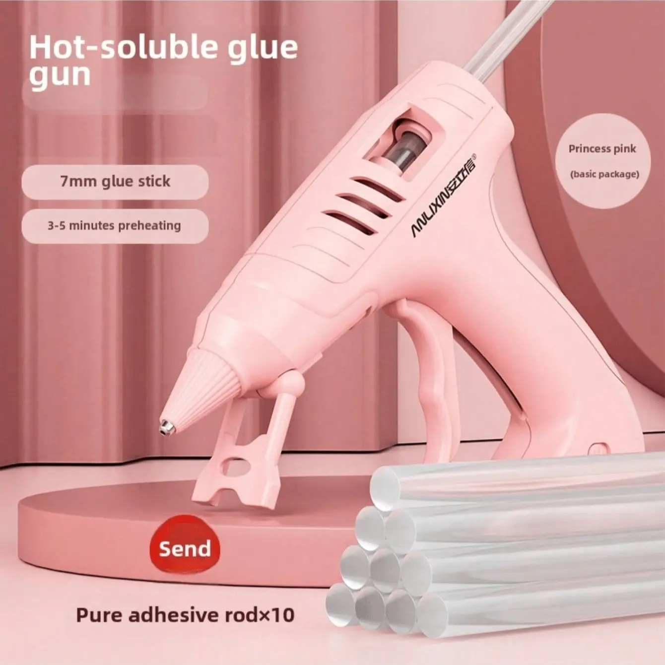 Cordless Hot Melt Glue Gun, USB Rechargeable, Includes 10 Glue Sticks, Ideal for DIY Crafts, Art Projects, Home Repairs