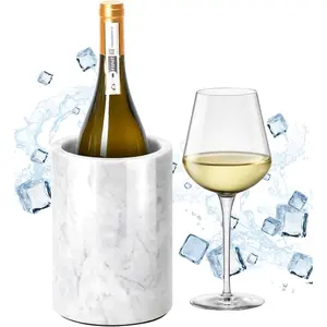 Wine Chiller Bucket Fits Any 750ml Bottle Champagne Chiller for Parties Great Wine Gift for Women Men (White)