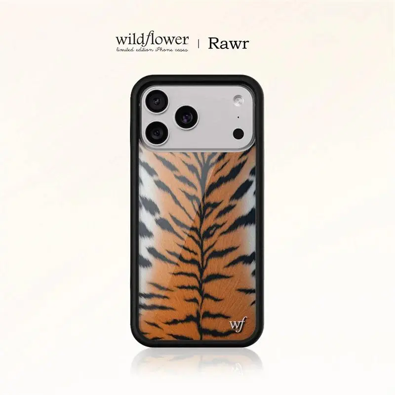 Fashion Wildflower Rawr Hone Smartphone & Screen Protector for 12/13/14/15/16/17 Pro Max Plus, WF Beast Tiger Leopard for Handheld Cellphone Devices with Enhanced Protection tpu designer aesthetic pattern design holiday gift c shel compatible M drop shock