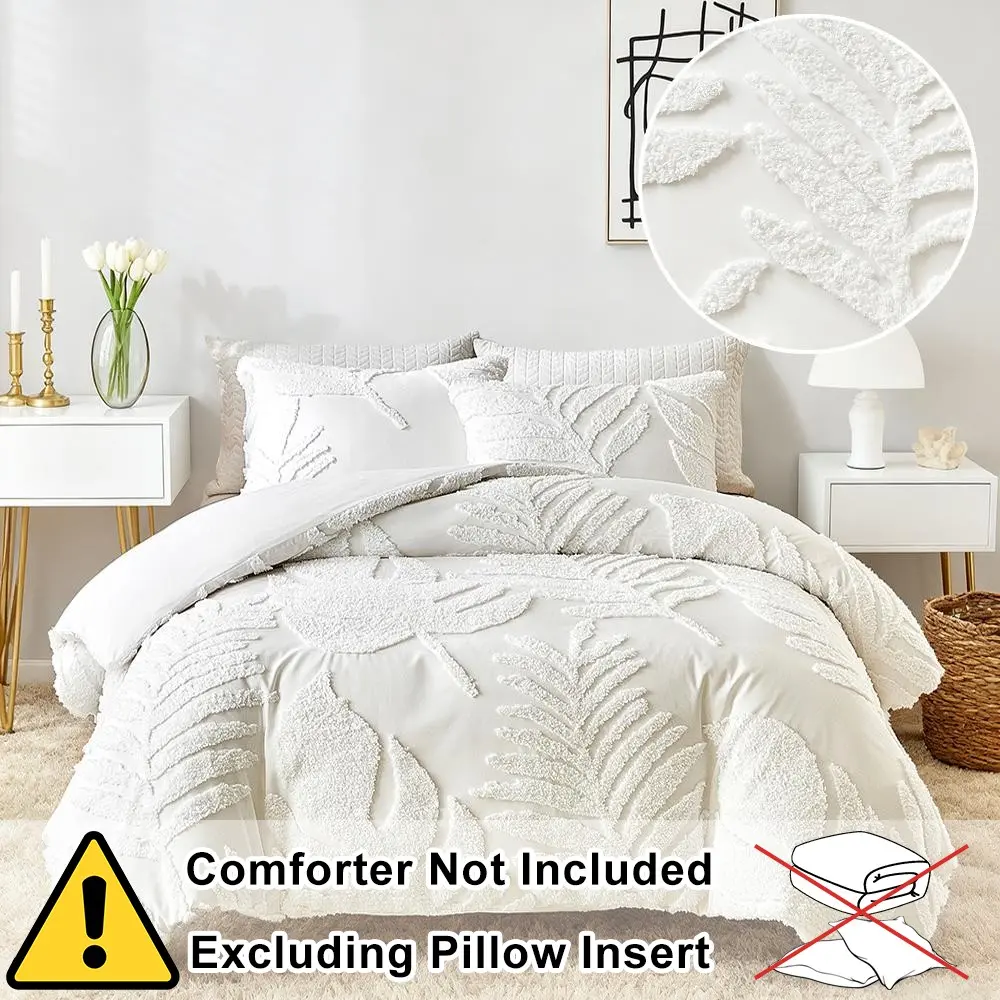 3D Leaf Pattern Duvet Cover Set, Pillowcase Set, High-Quality Modern Bedding, Soft and Durable, Breathable Polyester, All Seasons, 9 Sizes