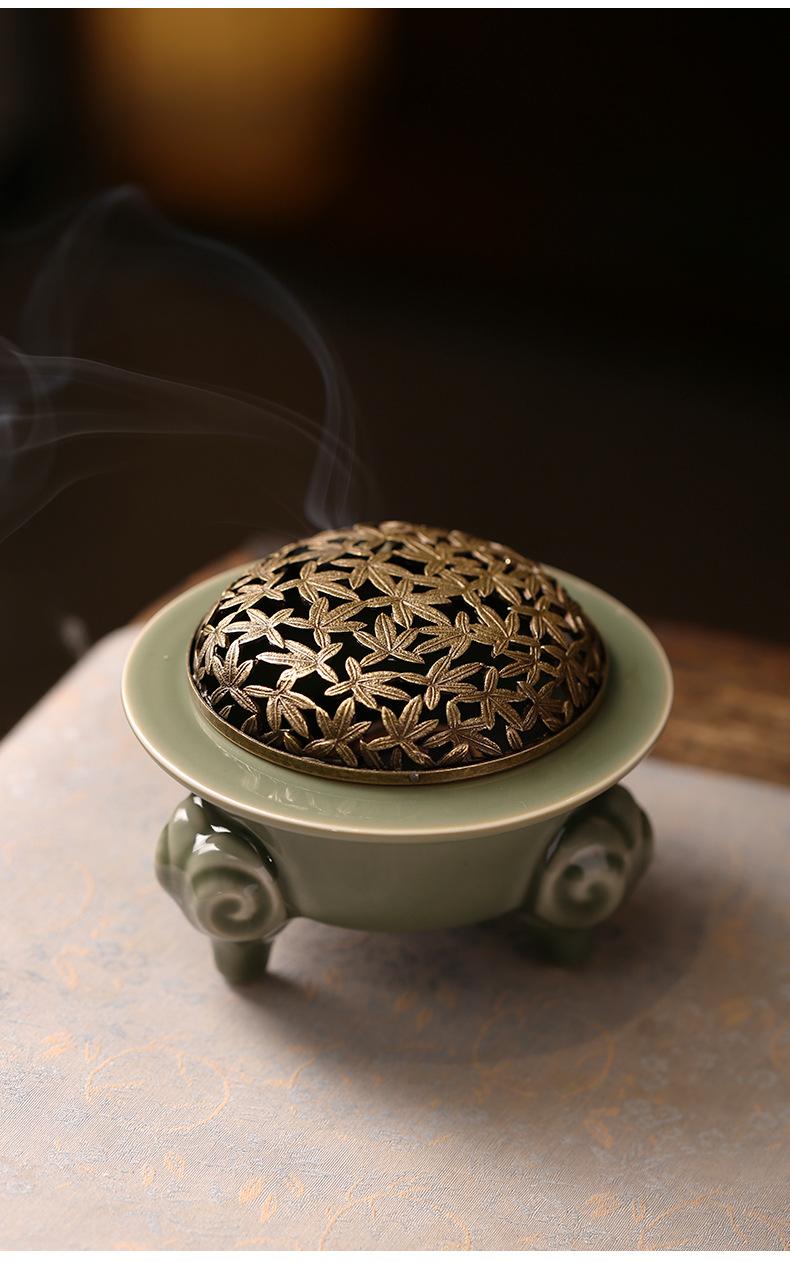 Sanyang kaitai Ceramic Incense Burner for Home Use with Incense Stick Holder Seal Mold for Coil Sandalwood & Agarwood Burner Tool