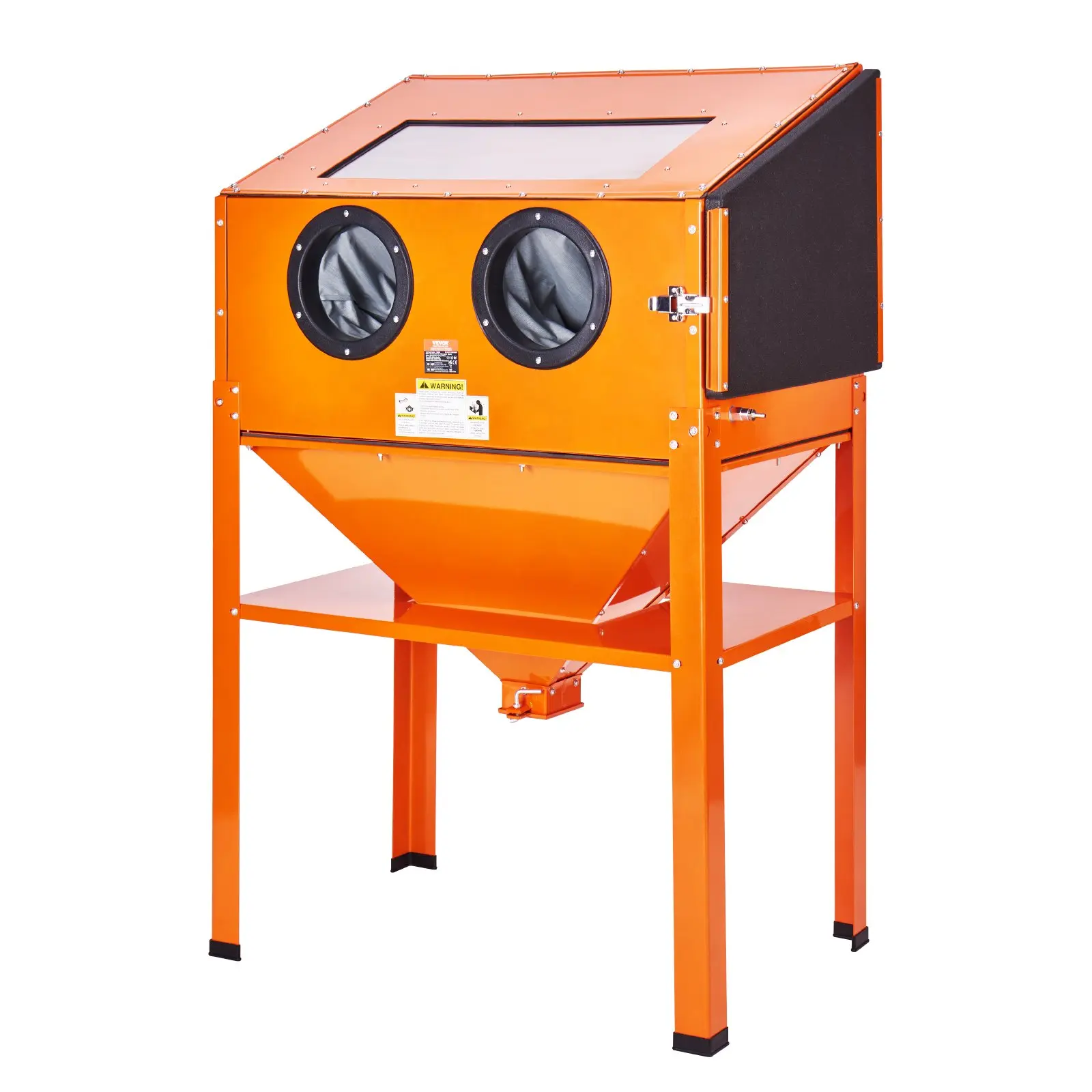 60 Gallon Sandblasting Cabinet, 40-120PSI Sand Blasting Cabinet with Stand, Heavy Duty Steel Sand Blaster with Blasting Gun 4 Ceramic Nozzles for Paint, Stain, Rust Removal