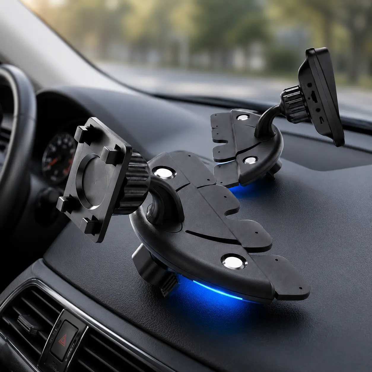 Ultra Stable CD Slot Car Mount 360° Rotating Anti Shake Triangle Lock Holder for CarPlay GPS Navigation and Display Screens