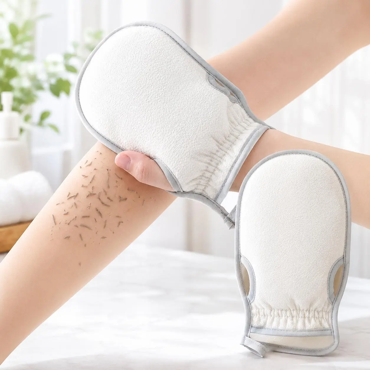 Must-Have Shower Exfoliating Glove, Fine Sand Painless Back Scrubber, Powerful Dead Skin & Mud Removal Bath Accessory