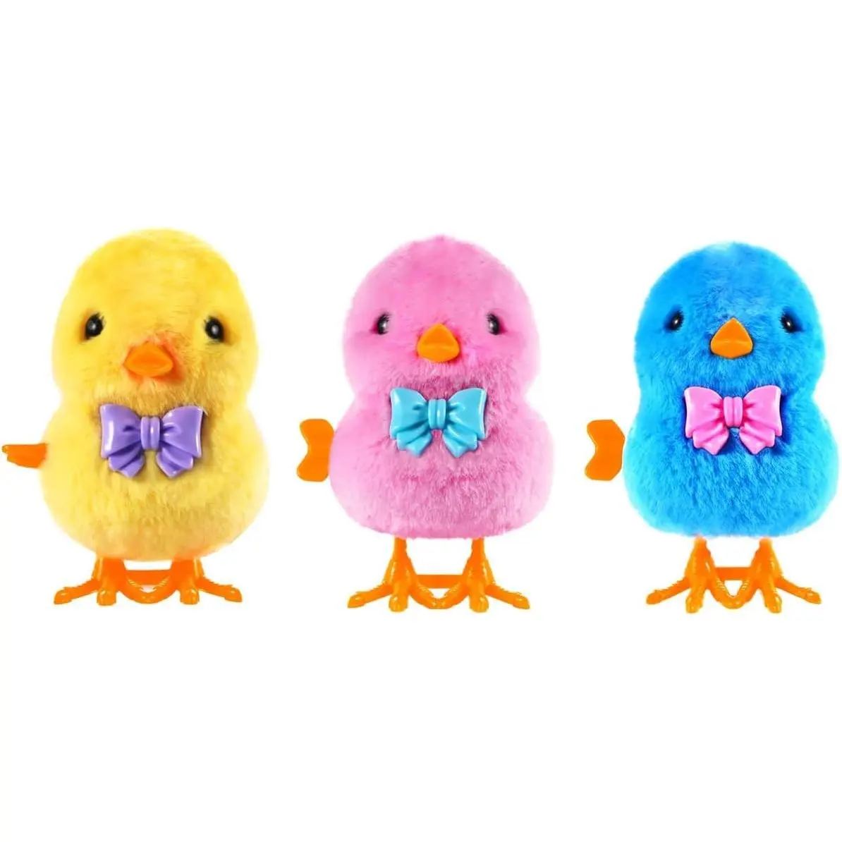 Wind Up Chicken Toy, 3 Pcs Jumping Chick Gag Toys Cute Plush Hopping Chicks Novelty Spring Windup Toys for Kids Toddler Adult Easter Egg Party Favors Christmas Goody Bag Fillers Gifts