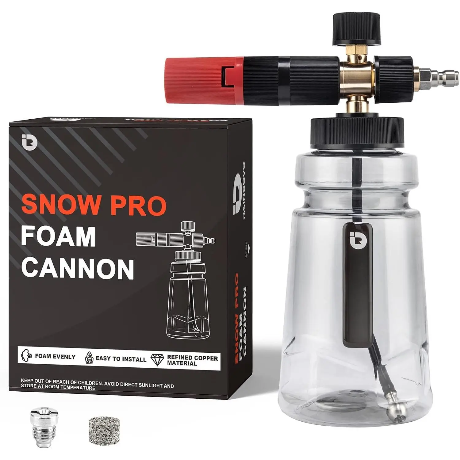 Cannon Wide Mouth for  Washer, Snow Pro | Thick Snow  Lance for  Wash, Adjustable Soap Cannon with 1/4 Inch Quick Connector, Additional 1.1mm Orifice Nozzle