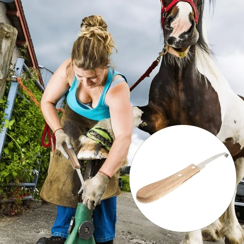 2-piece horseshoe trimmer, khaki nail hoof tool with ergonomic handle, portable horseshoe cutter is suitable for blacksmiths and horseshoe repair (left and right hands).