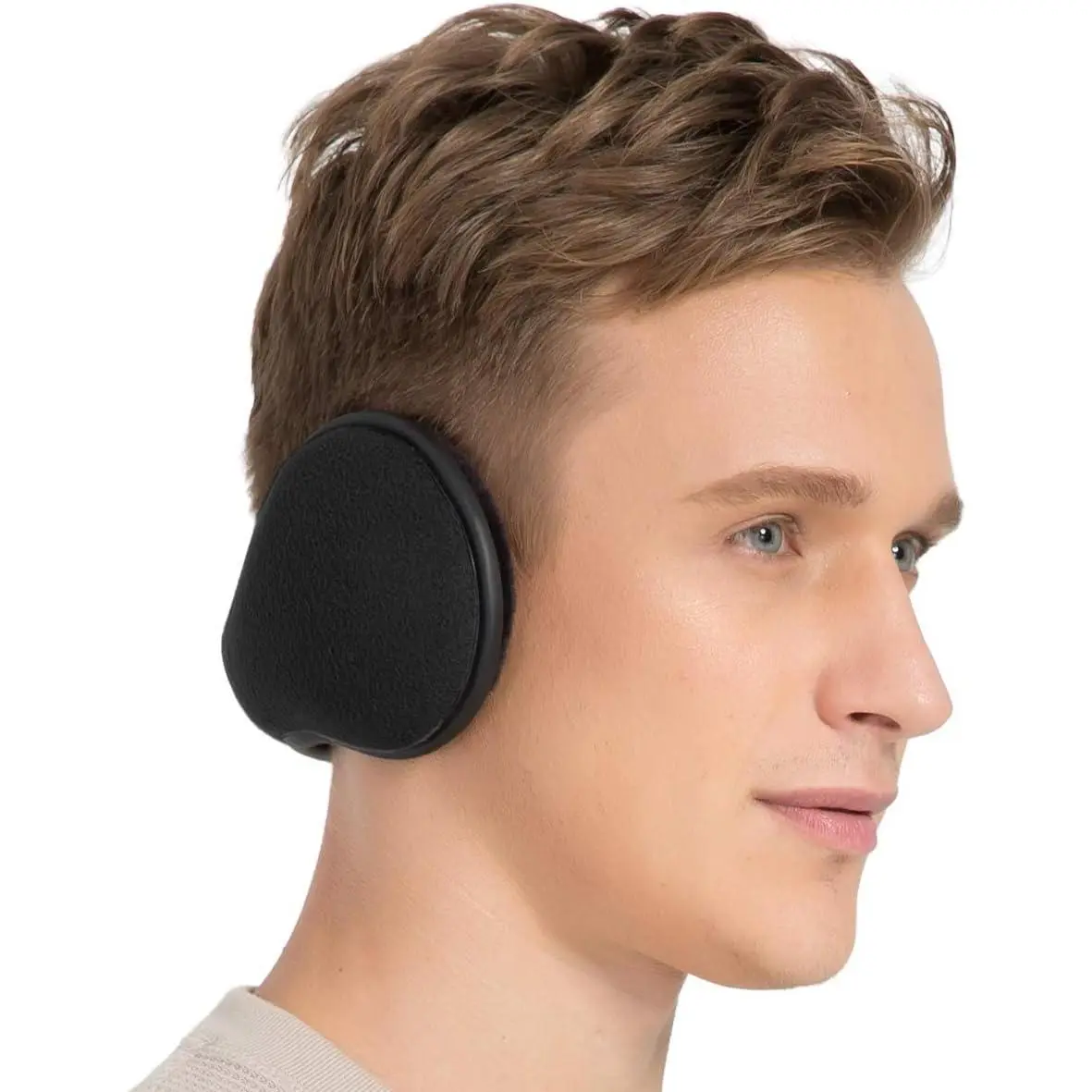 Winter Ear Muffs for Men & Women - Foldable Fleece Ear Warmers - Pefer for Outdoor Skiing - Behind the Head Earmuffs