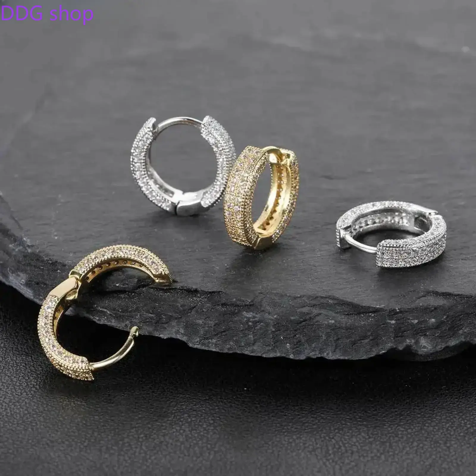 Male Prong Set CZ Earrings - Silky Smooth Lightweight Titanium Fashionable Earrings, Anti-Slip Piercing Jewelry for Sports & Outdoor, Daily Wear