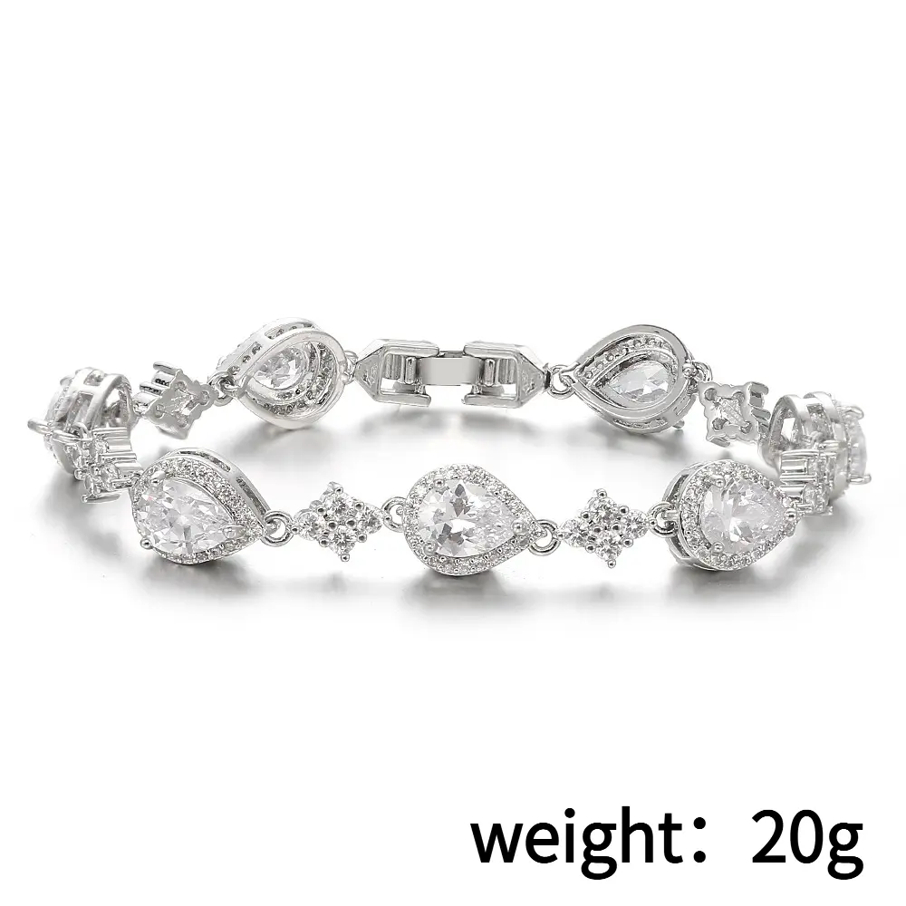 Luxurious heavy-duty diamond-studded irregular-shaped bracelet for women, dazzling imported high-carbon diamond bracelet