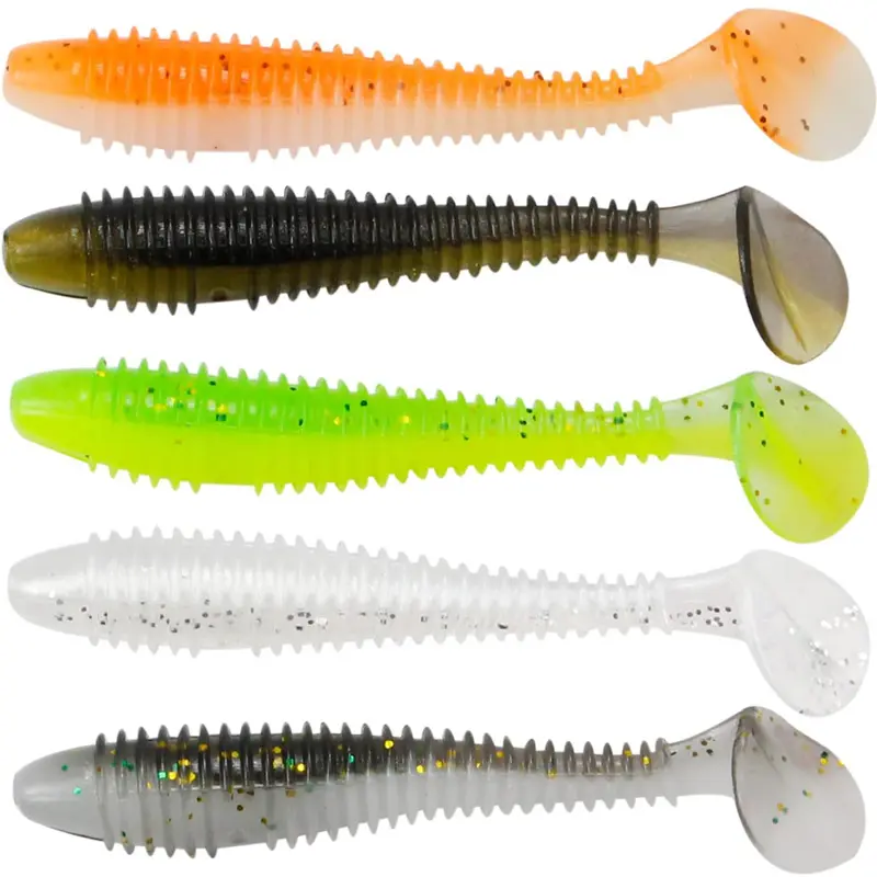 50pcs 2.16-inch Paddle Tail Soft Plastic Fishing Lure Set, Swimbaits for Bass, Trout, Saltwater & Freshwater Fishing