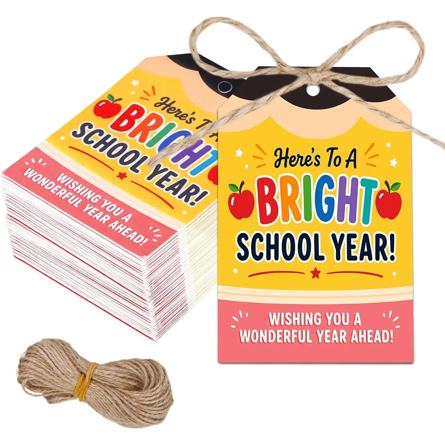 to School Gifts Tags 50 count  of Schools  Tags for Students | Welcome  to School  Tags with String Attached Classroom  of School Tags School Supplies for 3rd 5th Grade