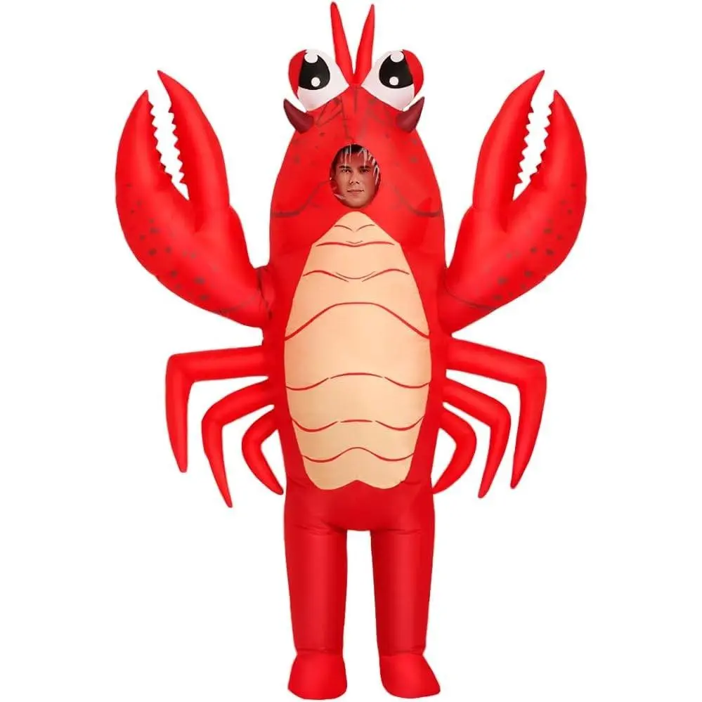 Inflatable Lobster Costume Adult, Blow Up Crawfish Costume for Women and Men, Funny Party Lobster Dress Onesie for Mardi Gras Halloween(Gift)