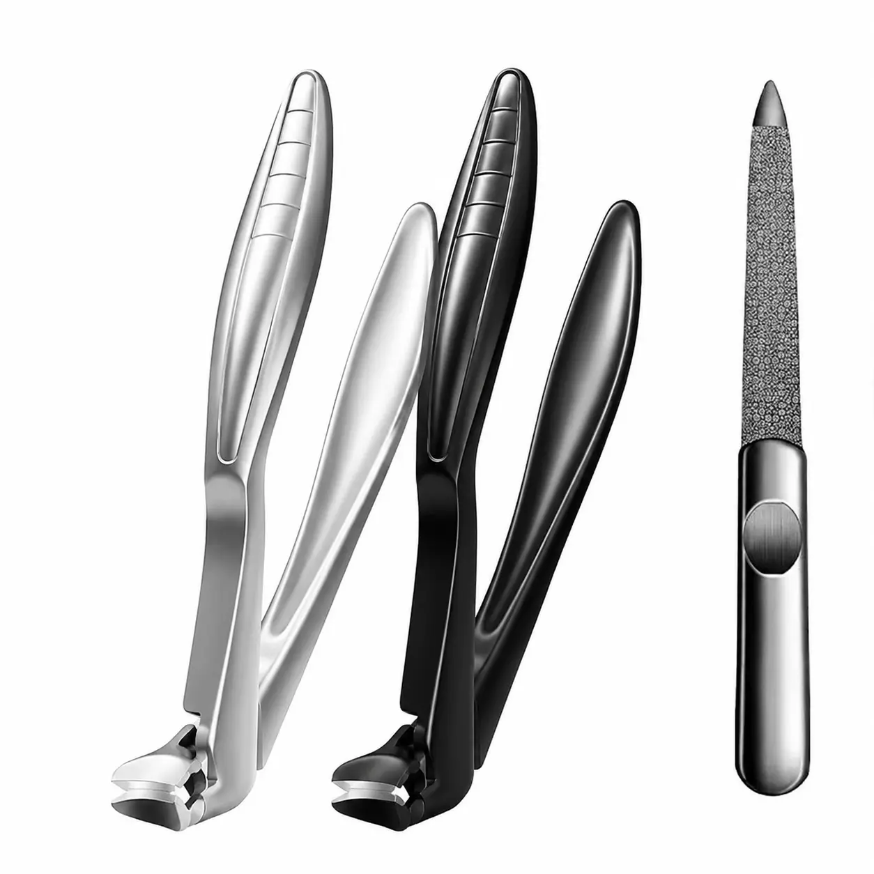 Nectarbellis Ergonomic Non-Slip Long Handle Nail Clippers for Seniors, Unique Angled Head Curve Wide Jaw Opening Sharp Toenail Clipper Cutter with Catcher for Thick Toenails and Fingernails Manicure & Pedicure Tools Nail Care