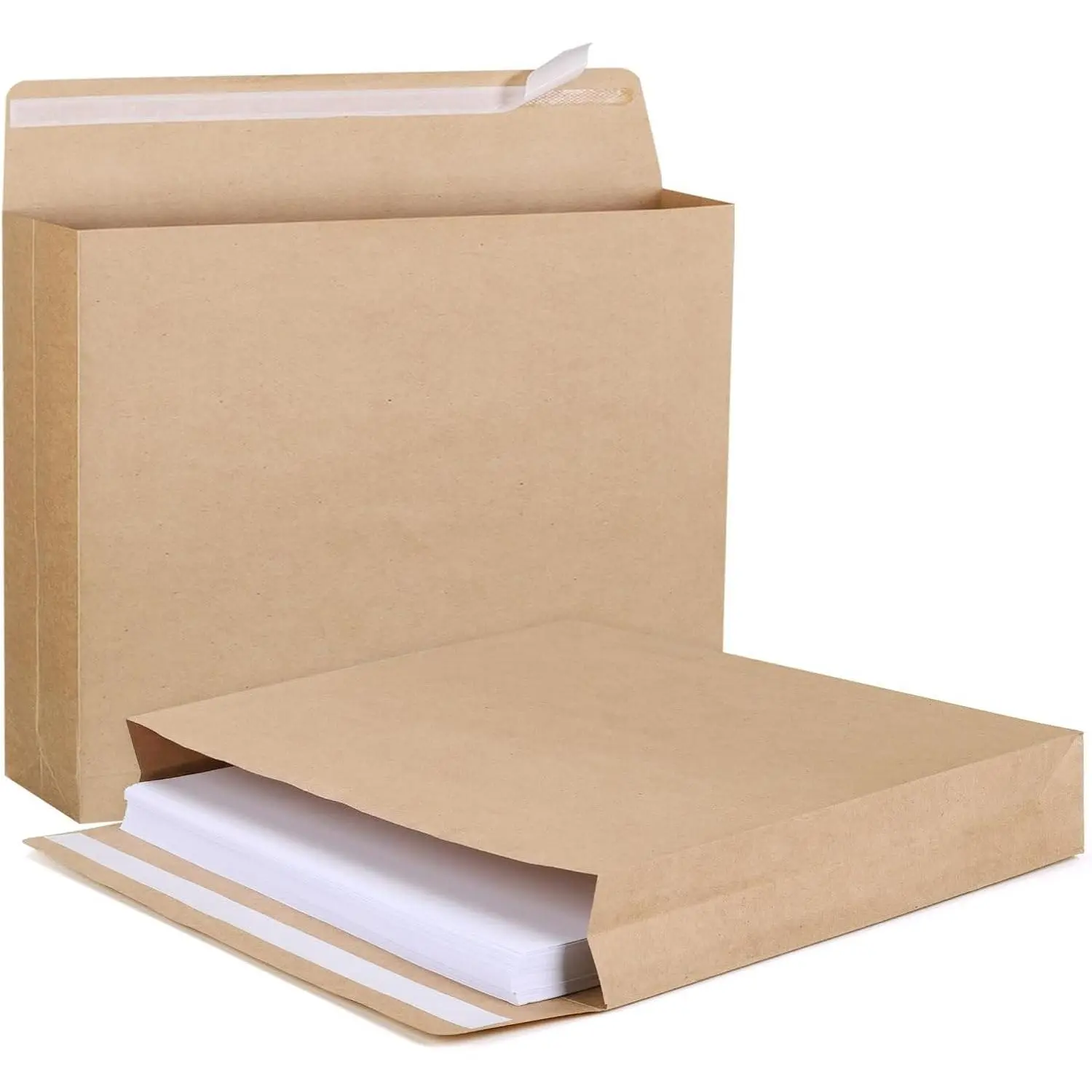 25 Pack 10" x 13" Expandable Kraft Catalog Envelopes, Self Seal Large Mailing Envelopes for Documents, Magazines, Photos(Gift)