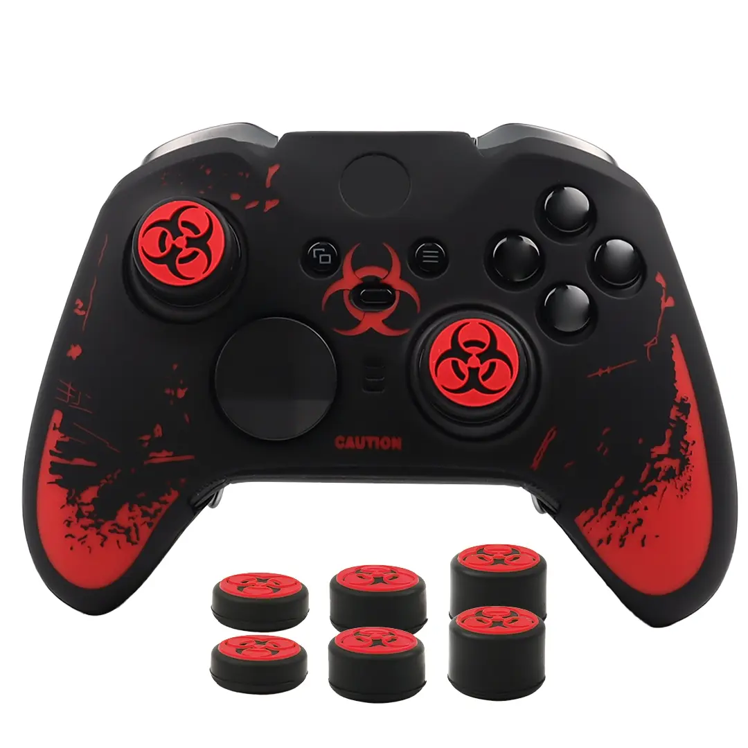 Laser Engraved Silicone Case Anti-Slip Grip Joystick Cover For Xbox Elite Series 6 Controller Skin Gaming Accessories Covers Game Console Accessories Silicone Joysticks Covers
