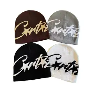 Star Letter Jacquard Beanie, Y2K Winter Skull Cap for Streetwear & Outdoor Sports