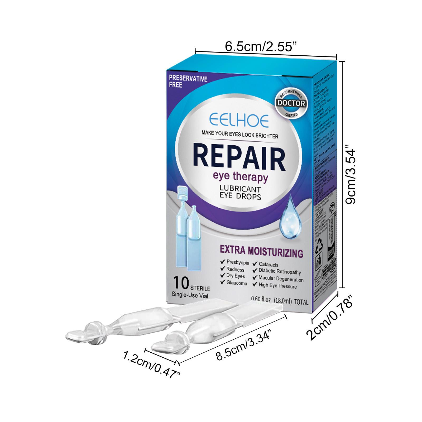 Dry Eye Therapy Lubricating Eye Drops for Dry Eyes, Preservative Free eye drops, 10 Single-Use Vials