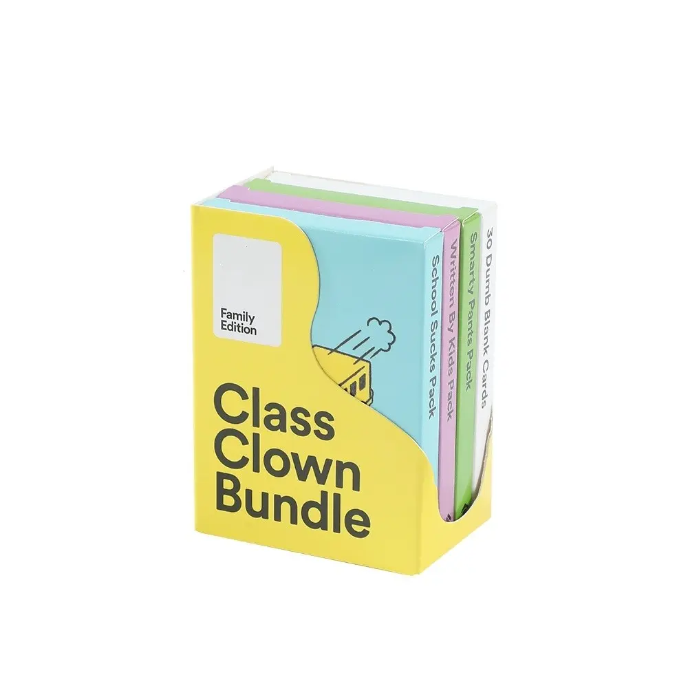 Cards Against Humanity Family Edition Class Clown Bundle, Expansion Pack Set for Family Party Card Game, Includes 3 Themed Packs & Blank Cards, Card Games For Families