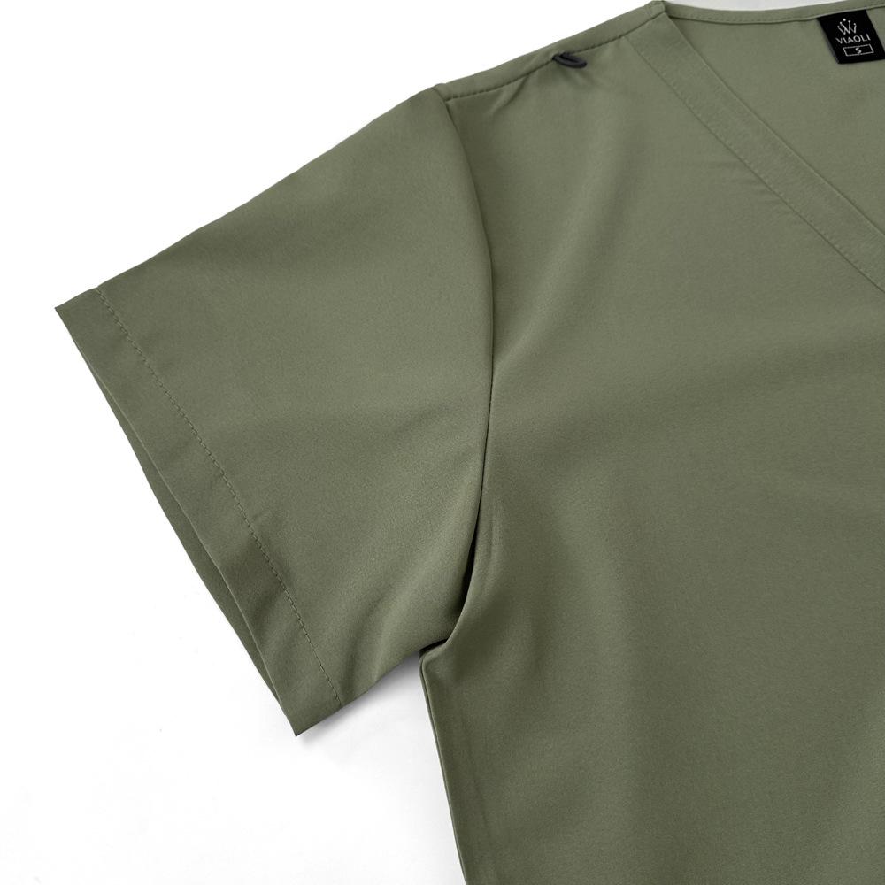 Neutral Style Scrub Set Women's Work Uniform for Pet Clinics & Nursing Home Staff