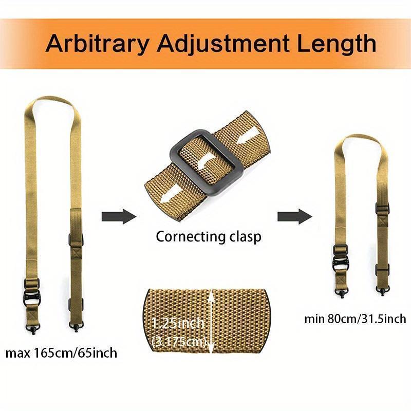 Heavy Duty 2 Point Quick Adjust Sling - Durable Tactical Gear Strap with QD Sling Swivels & Fast-Adjust Thumb Loop, High-Strength Outdoor Gear