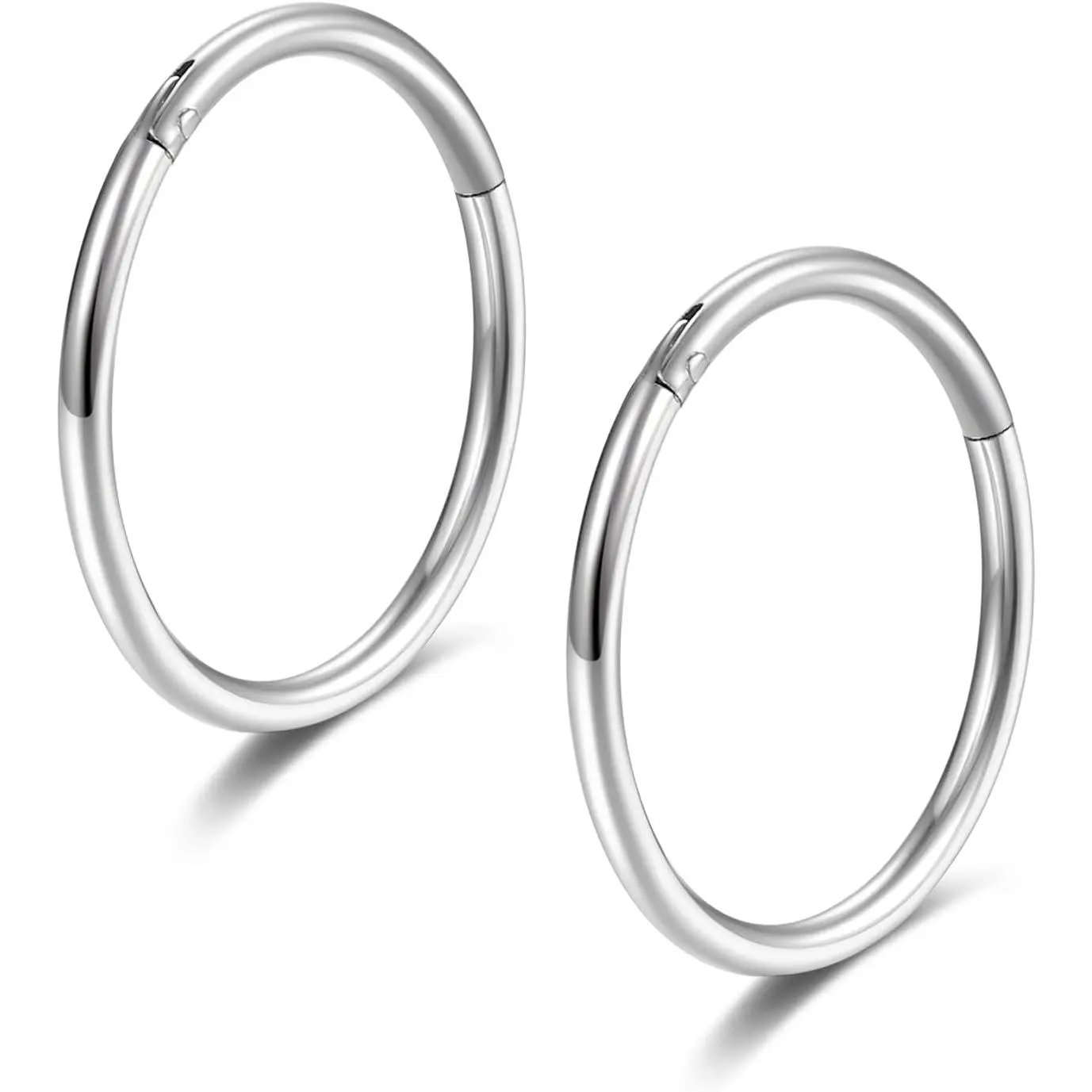 Hinged 20g 18g 16g Nose Rings Hoops 6mm 8mm 10mm 12mm 14mm 16mm Septum Ring Clicker Cartilage Helix Hoop Earrings Set