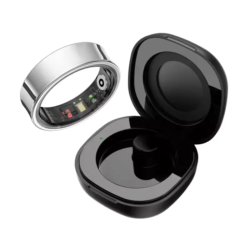 NEW R09 Smart Ring with Charging Case, 5ATM WaterproofFitness Activity Ring for Men & Women, Compatible withAndroid & iOS