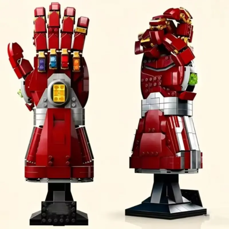 2026 New Creative Brick Model Building Blocks, Gold Infinite Nano Glove Toy Model Decorative Item, Christmas Gift