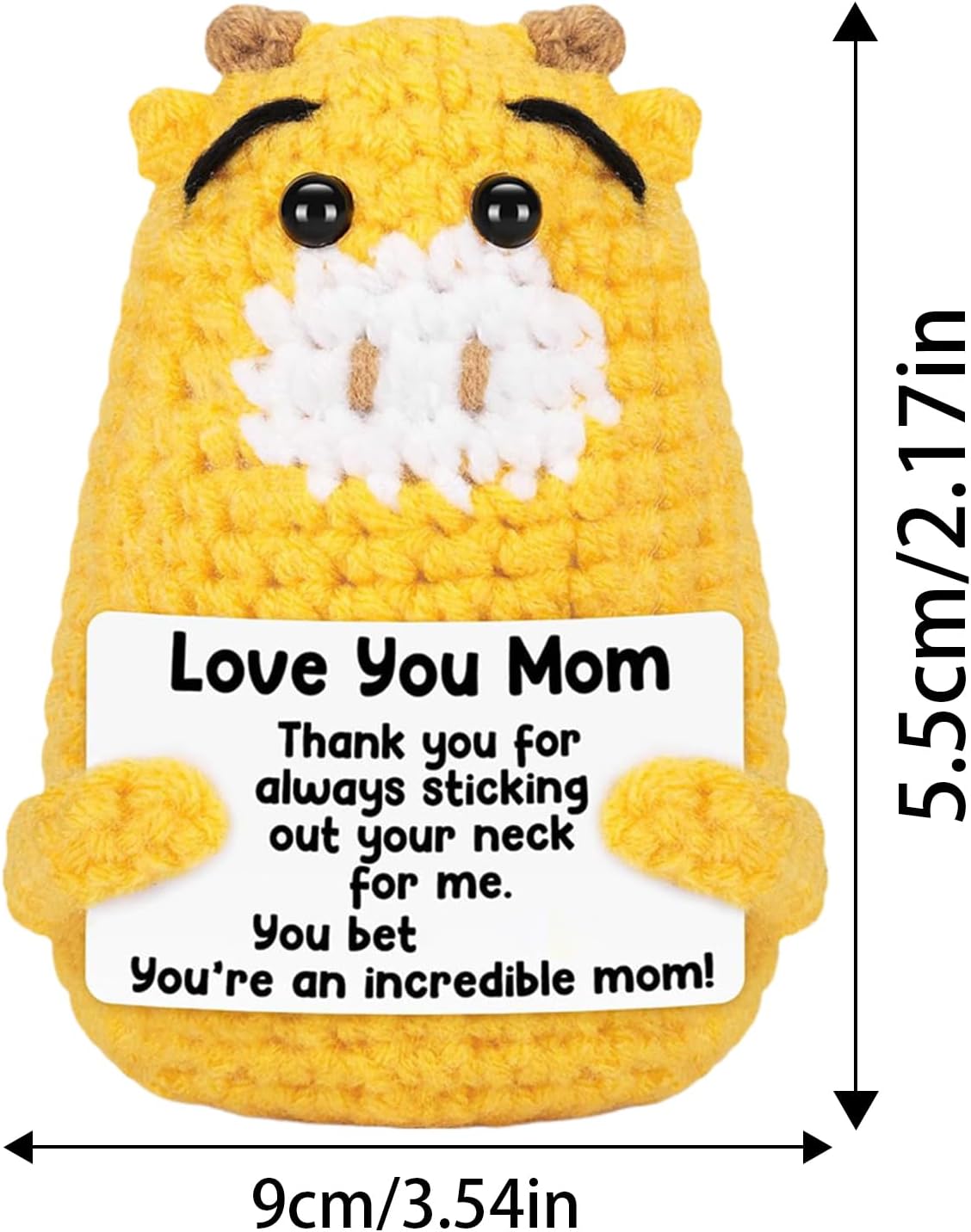 Adorable inspirational crochet giraffe with positive message card! Sweet emotional support animal for kids, adults, coworkers and friends, great for appreciation and encouragement. Soft, charming and meaningful, alovely little gift to lift spirits anytime