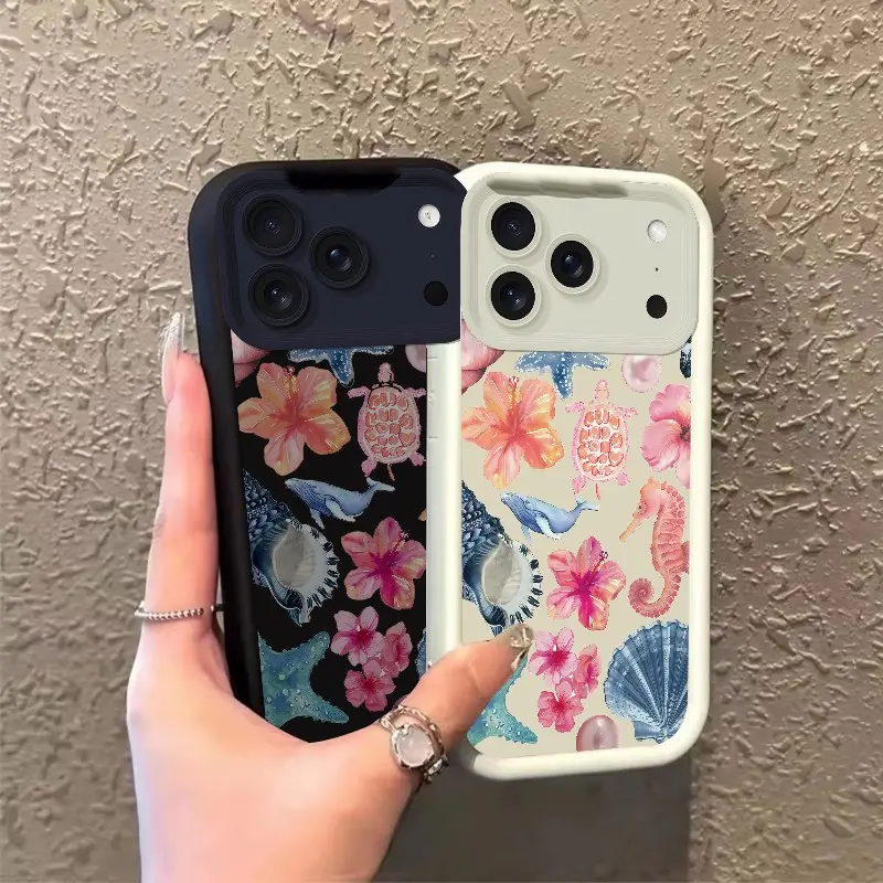 Phone case for iphone 17PROMAX 17PRO Watercolor Ocean & Tropical Floral Motifs Celestial Eye Layered Phone Case Full cover protection Gift Shockproof TPU ROOJTMYPM, Accessories, Smartphone, Silicone