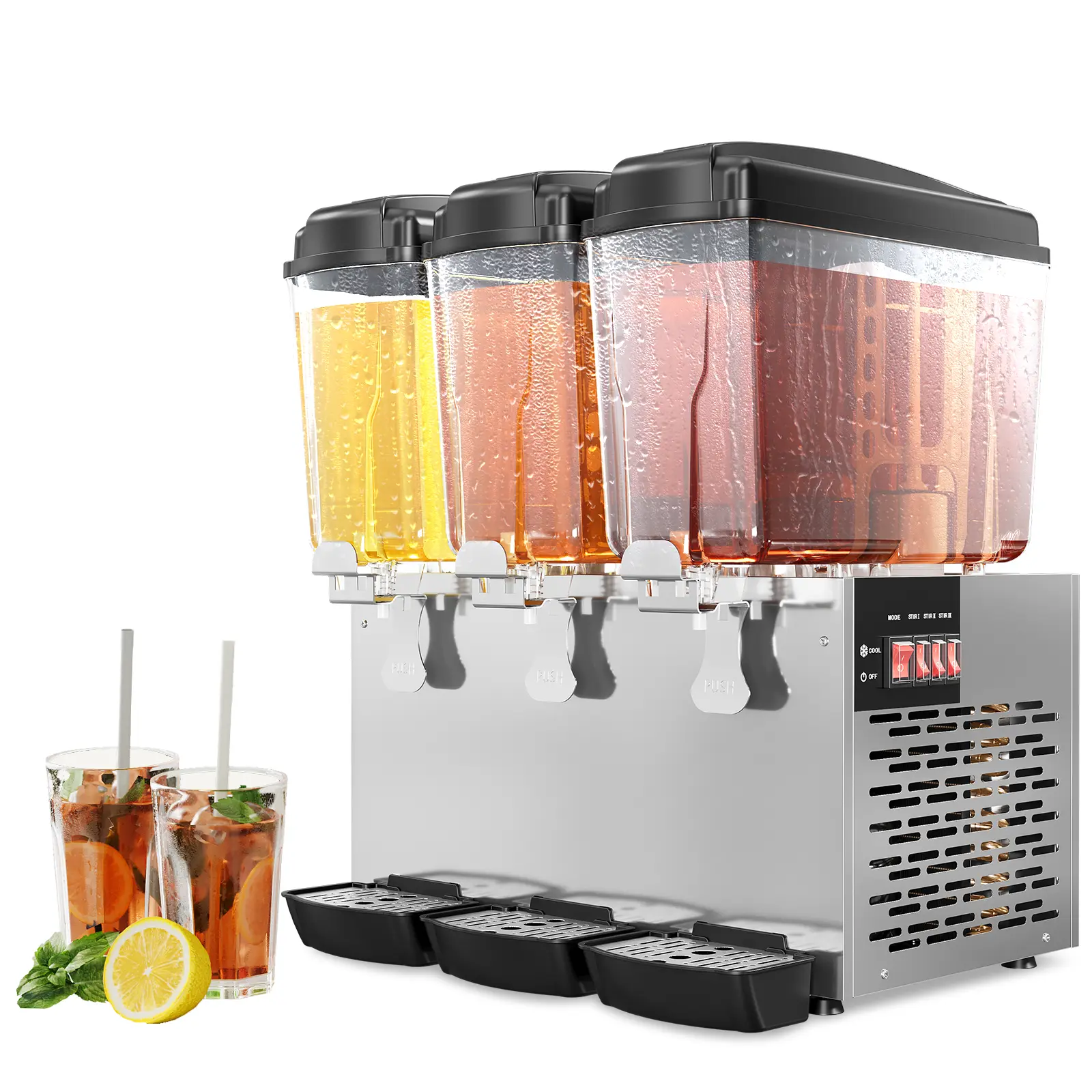Heavy-Duty Stainless Steel Commercial Drink Dispenser Machine, 150W High Performance Motor & 18L Large Capacity Tank, Perfect Equipment for Bars, Dining Restaurants & Party Events to Serve Cold Refreshing Beverages