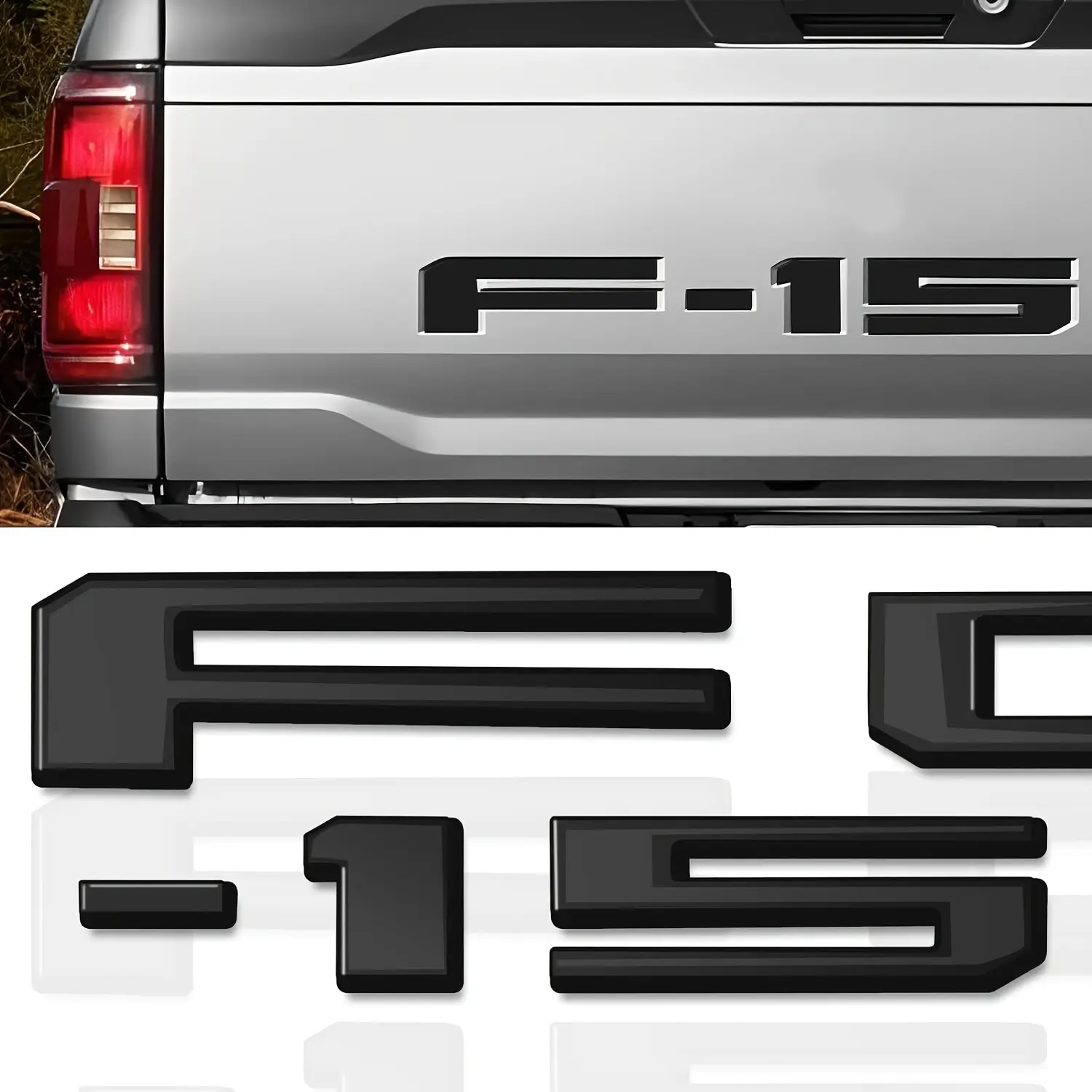 F150 Tailgate Insert Letters-2021 2022 2023 Models-3D Raised Tailgate Stickers Letters-Waterproof and High Temperature Resistant-Durable and Secure Fit-Matte Black cover sticker carbon fiber window sticker window decal car window sticker car  stickers
