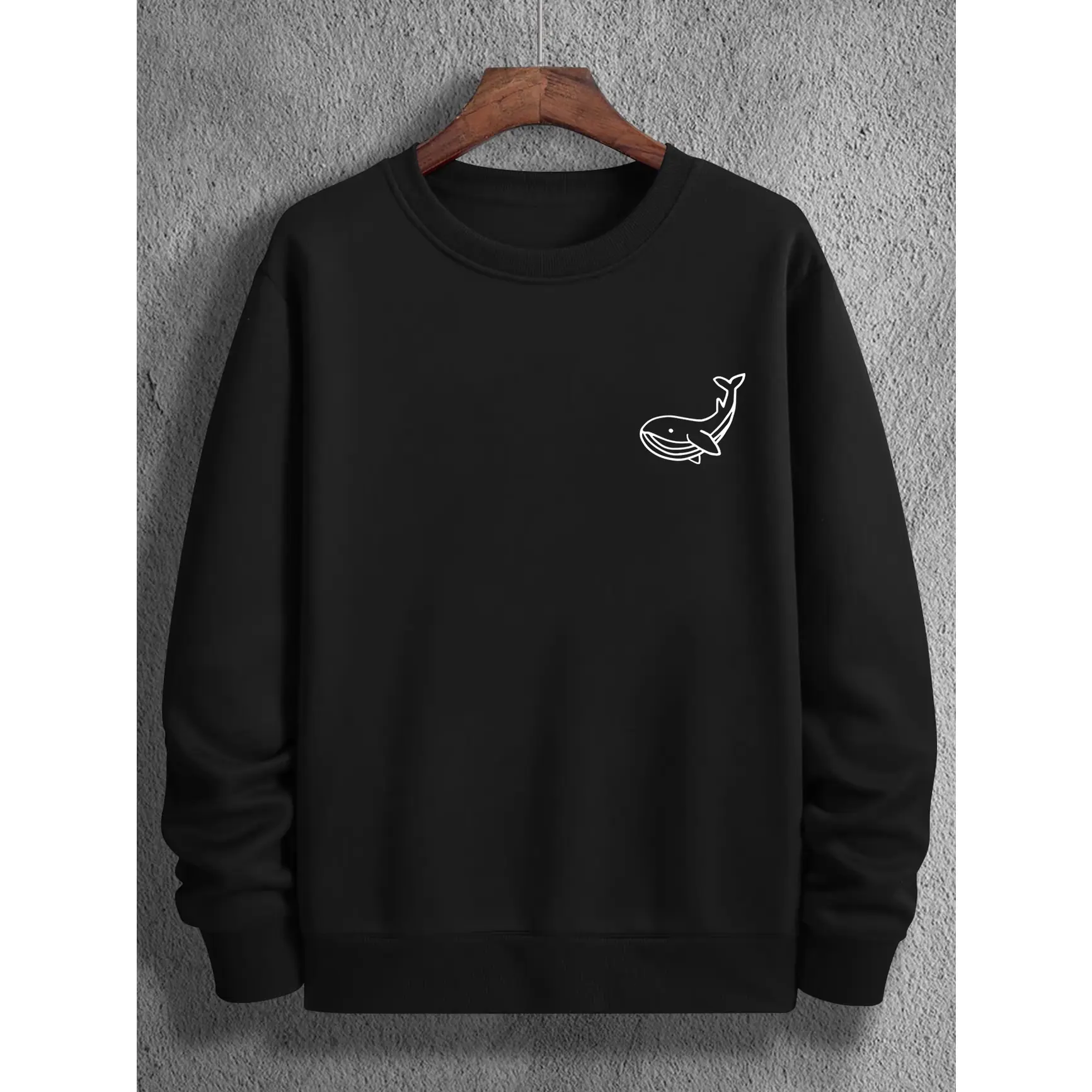 Minimal Whale Line Art Graphic Oversized Cotton Sweatshirt, Comfort Fashion Outfit, Cute Ocean Fashion Sweater, Best Valentine Gift For Him Her, Perfect Holiday Present For Lover Family Friends
